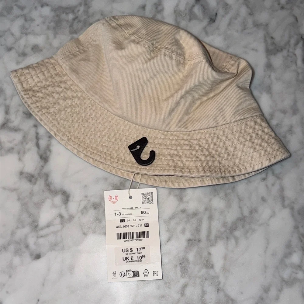 NWT Zara Tan Kids Bucket Hat 1-3Y